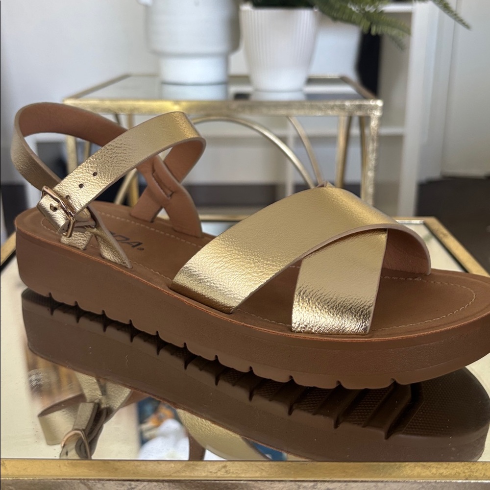 Gold Strappy Sandals